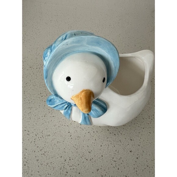 Fraser & Co Taiwan Goose Duck With Blue Bonnet Planter, Sugar Bowl, Salt Cellar - Picture 9 of 10